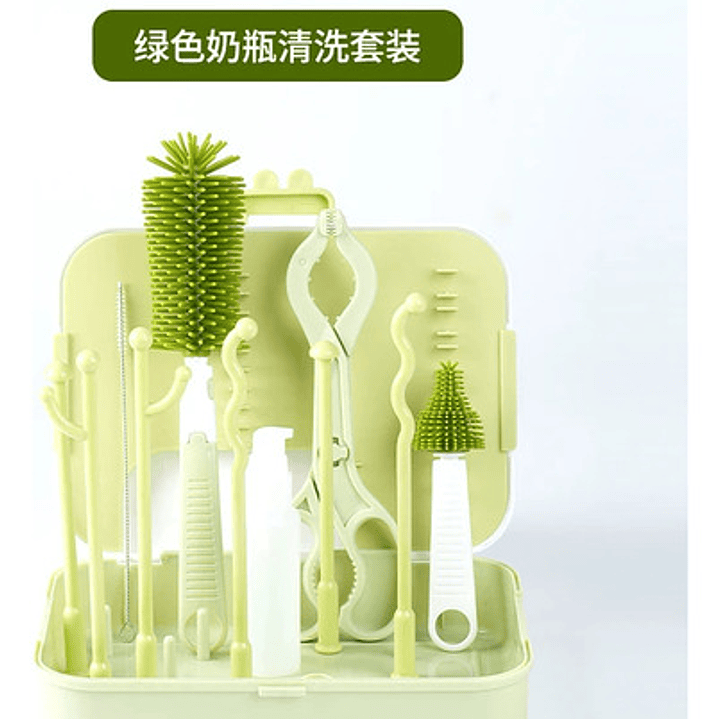 Secador De Mamaderas + Kit De Cepillos De Limpieza 8