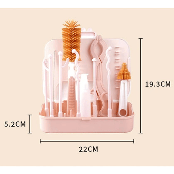 Secador De Mamaderas + Kit De Cepillos De Limpieza 9