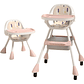 Silla De Comer Con Cinturón Y Ruedas Para Niños, 2 En 1 Color Rosa Moderno - Miniatura 1