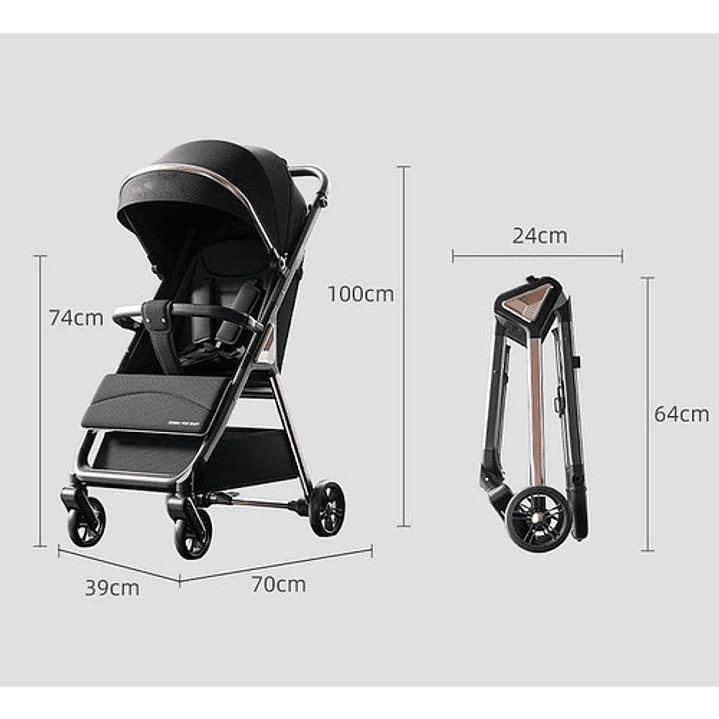 Coche De Paseo Premium Reclinable Y Plegable 3
