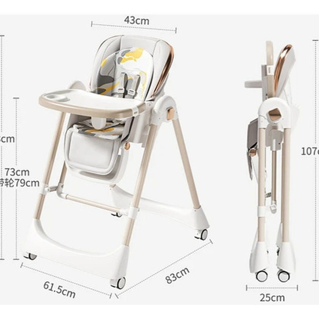 Silla De Comer Infantil Ajustable Con Modo Balanceo 7
