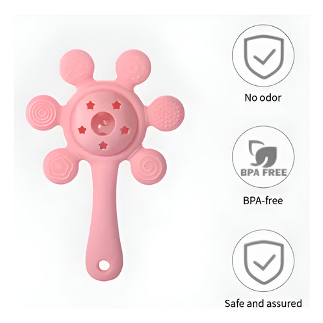 Mordedor Sonajero De Silicona Para Bebes Cascabel 6