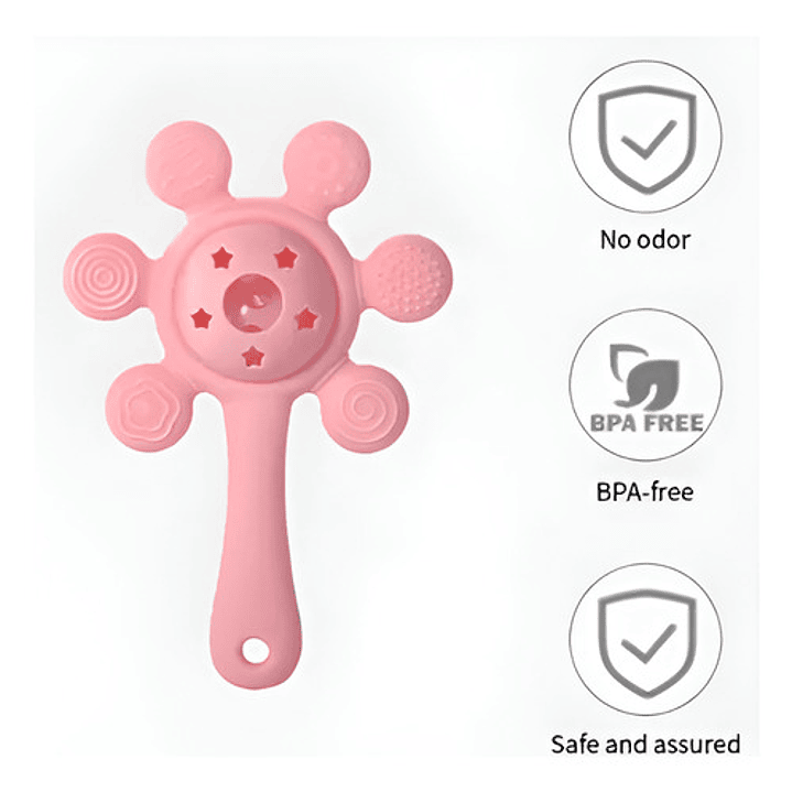 Mordedor Sonajero De Silicona Para Bebes Cascabel 10