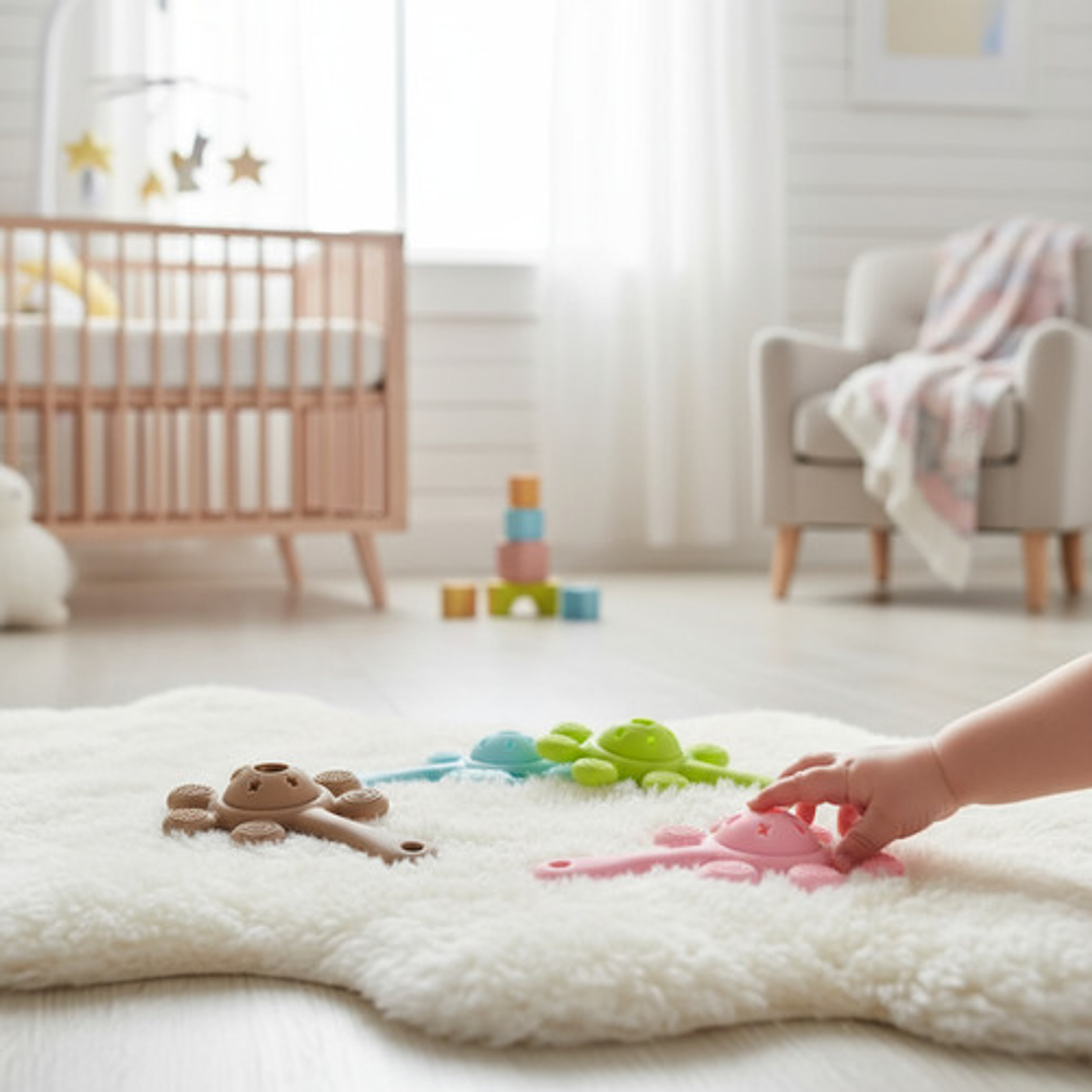 Mordedor Sonajero De Silicona Para Bebes Cascabel 12