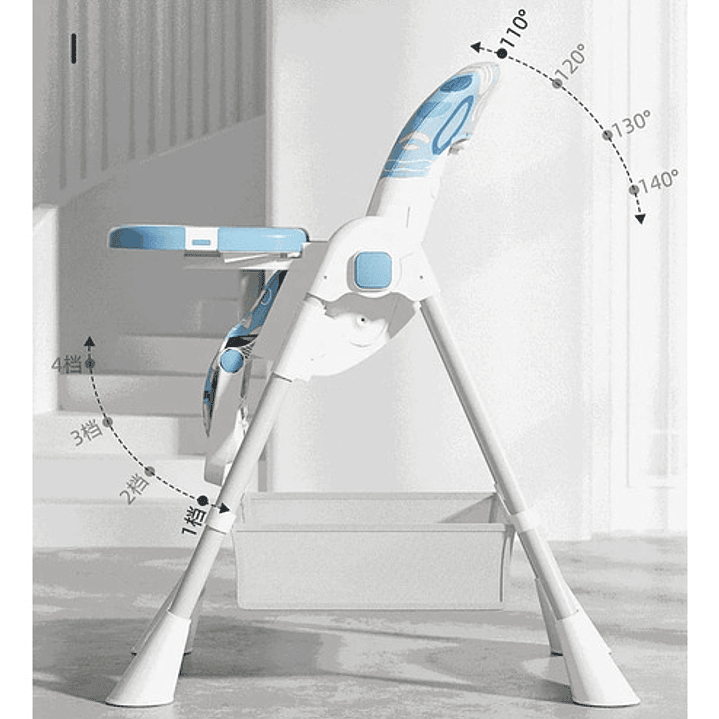 Silla Comedor Bebé Con Altura Ajustable Y Canastillo 3