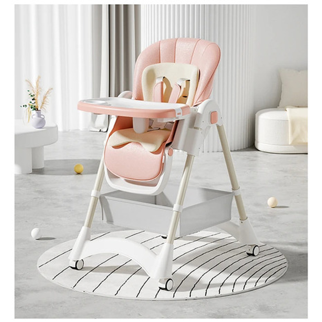 Silla Comedor Bebé Con Altura Ajustable Y Canastillo 11