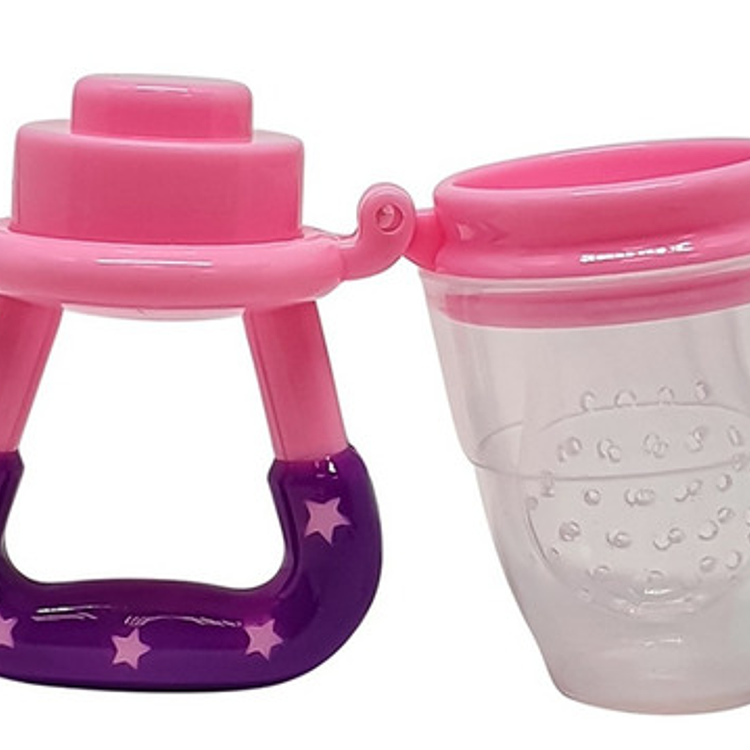 Chupete Mordedor De Silicona Rosa Con Forma De Mordedor Para Frutas 6