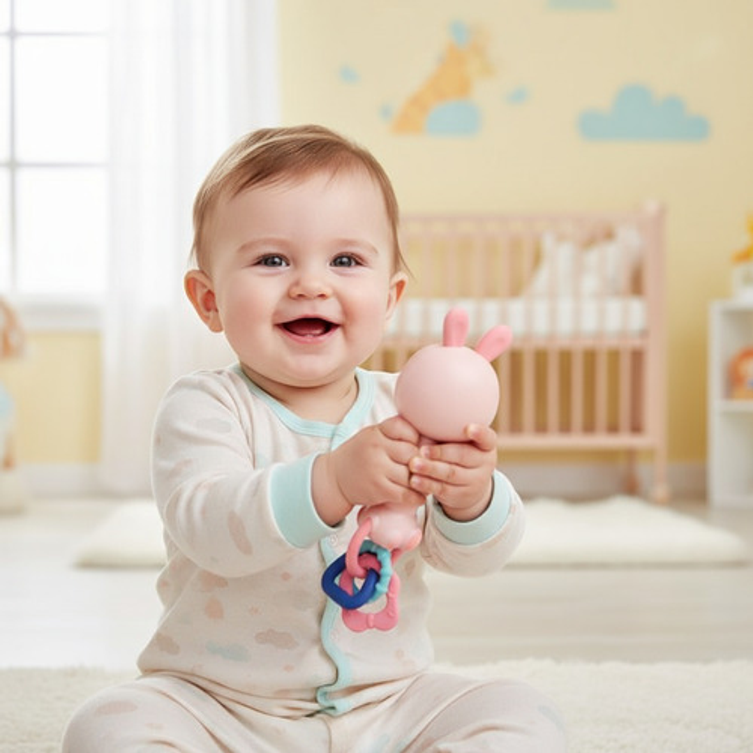 Juguete Mordedor Sonajero Para Bebe Con Sonido Montessori 12