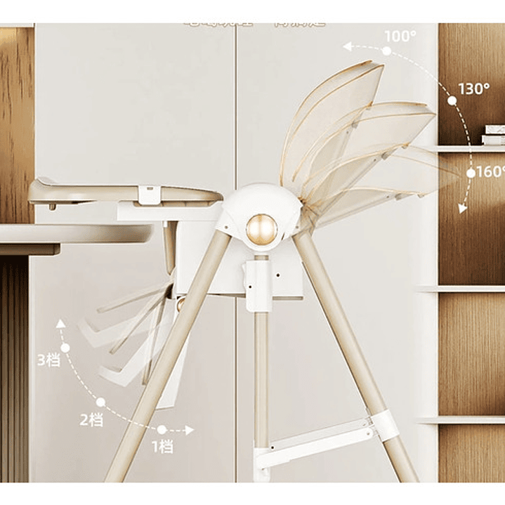 Silla Para Bebé Con Bandeja, Altura Ajustable Y Mecedora 4