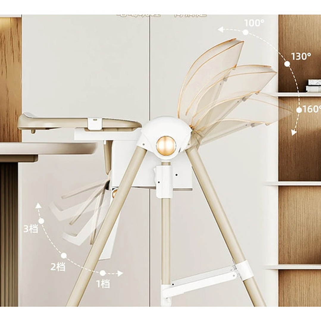 Silla Para Bebé Con Bandeja, Altura Ajustable Y Mecedora 10