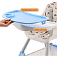 Silla De Comer Con Cinturón Y Ruedas Para Niños, 2 En 1 Color Celeste Moderno - Miniatura 5
