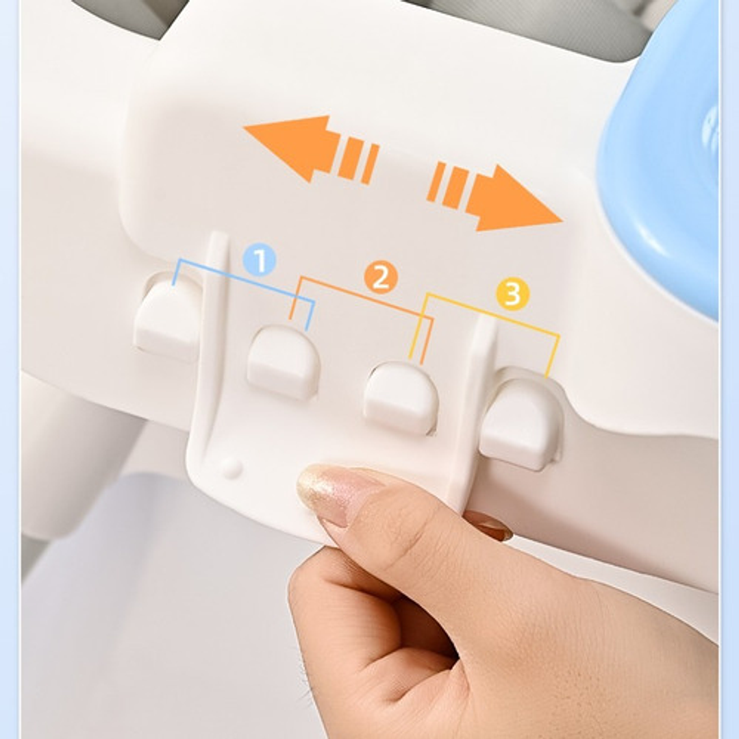 Silla De Comer Con Cinturón Y Ruedas Para Niños, 2 En 1 Color Celeste Moderno 6