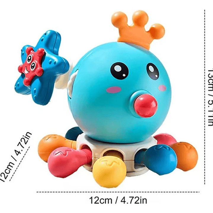 Juguete Pulpo Sensorial - Estimulación Temprana Para Bebés 3