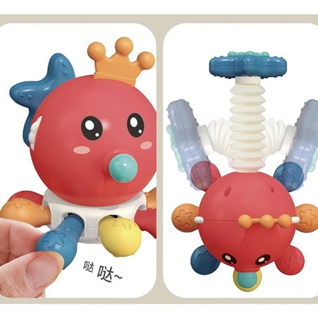 Juguete Pulpo Sensorial - Estimulación Temprana Para Bebés 4