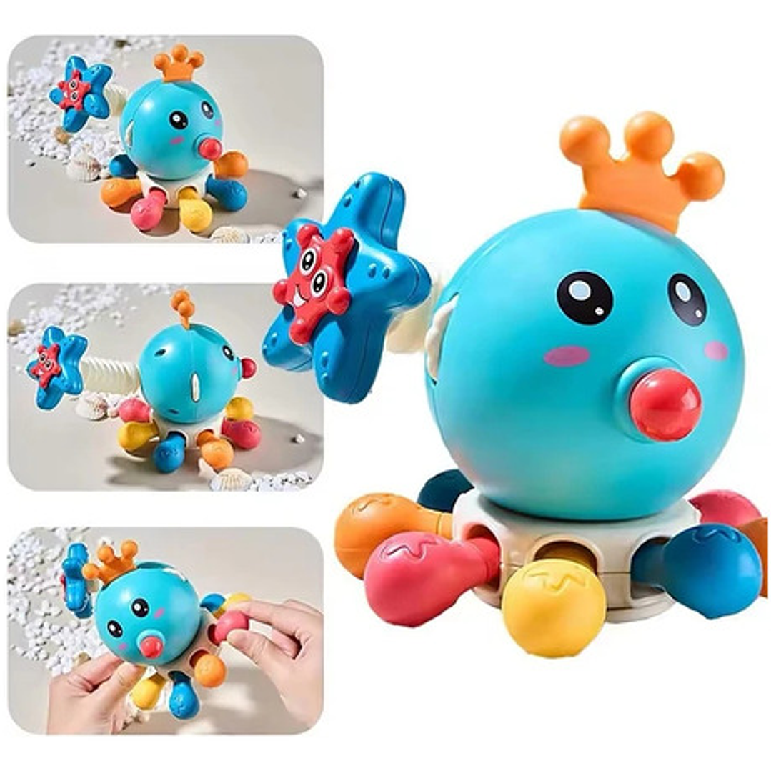 Juguete Pulpo Sensorial - Estimulación Temprana Para Bebés 6