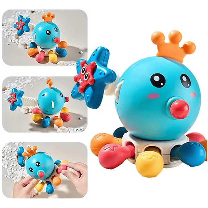 Juguete Pulpo Sensorial - Estimulación Temprana Para Bebés 6