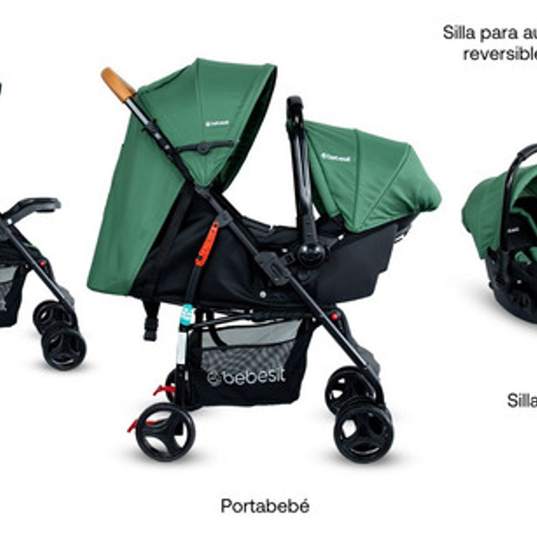 Coche Bebe Travel System Summer Reclinable Color Verde 4