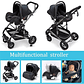 Kitcissl Coche Bebe Plegable Silla De Paseo 25 Kg, Carrito Bebe Vista Alta Ajustable Coche Bebe Silla Bebe Coche, Cochecito De Bebe 3 En 1 Con Canasta De Bebé (negro) - Miniatura 7