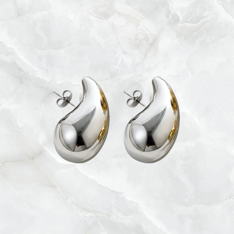 Topos gota plateados 3CM