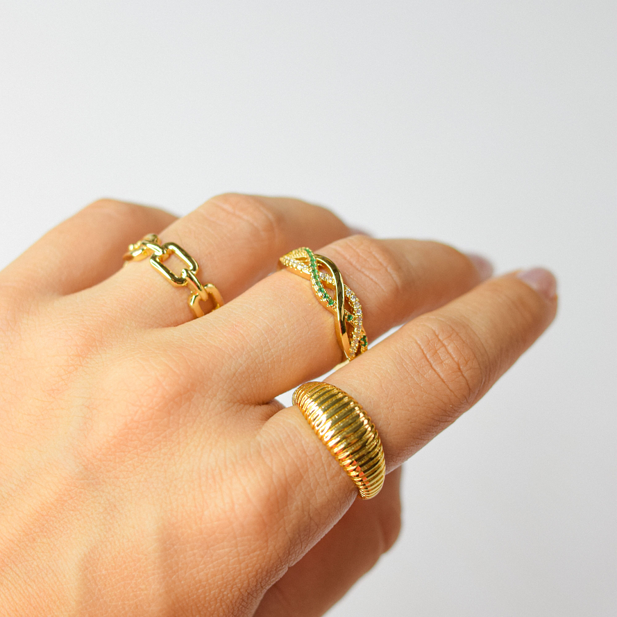 Anillo En Rodio lineas 2