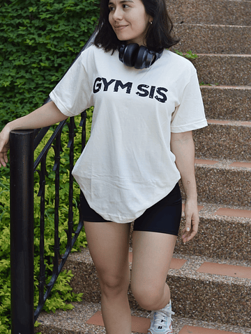 Camiseta GymSis oversized Crema
