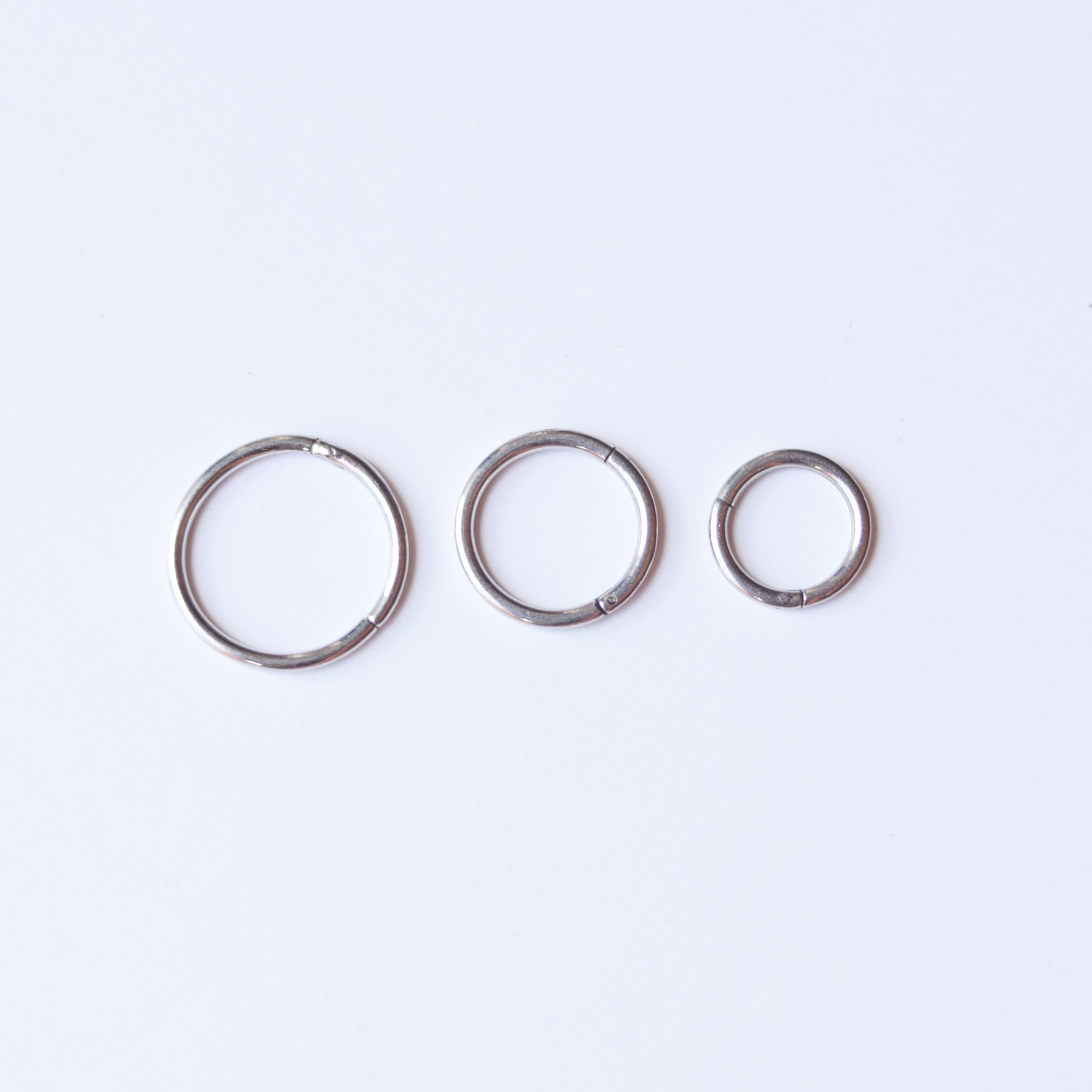 Argolla clicker plateada 6mm/8mm/10mm 2