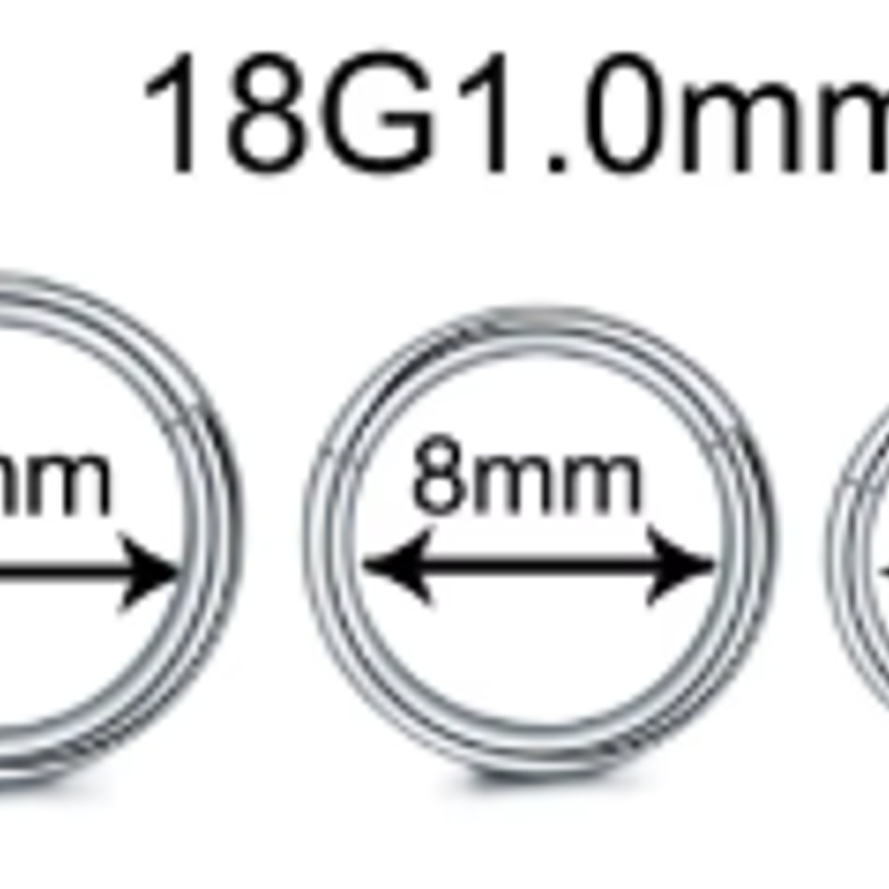 Argolla clicker plateada 6mm/8mm/10mm 9