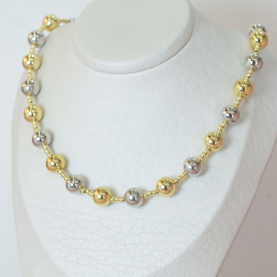 CADENA BALINES GRANDE DORADO Y PLATEADO 