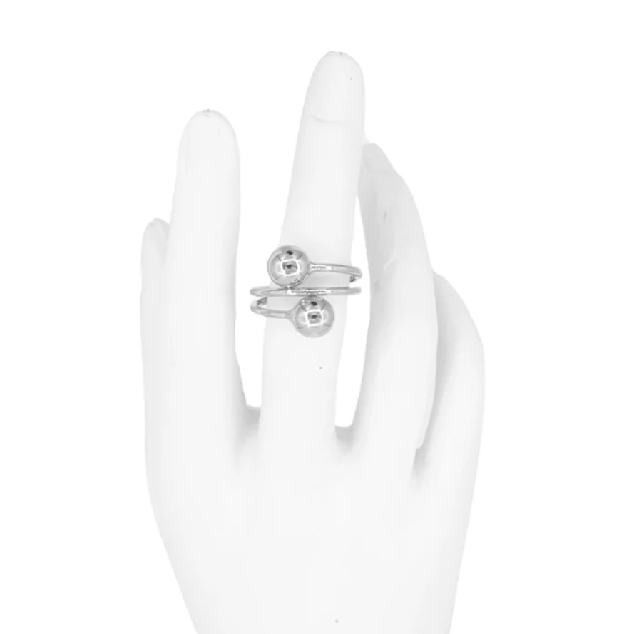 ANILLO 2 BALIN PLATEADO