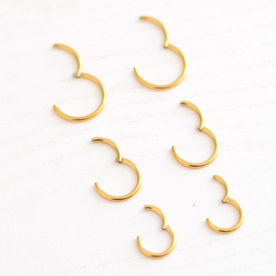 SET 3 PARES DE ARGOLLAS CLICKER DORADAS 2