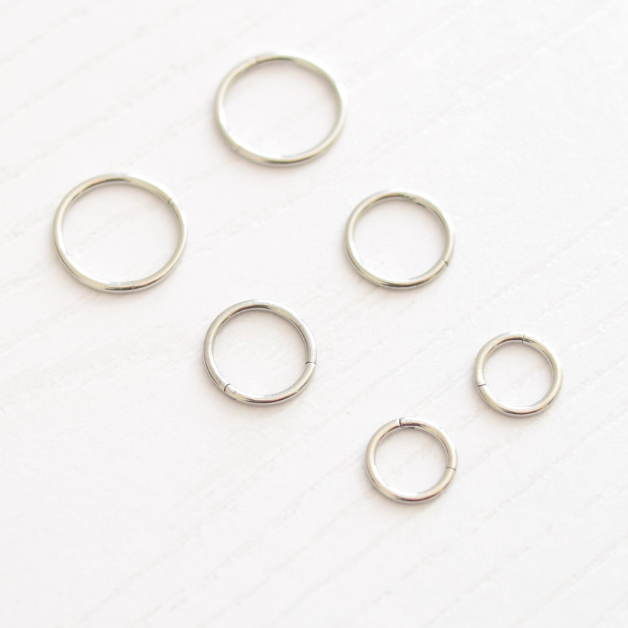 SET 3 PARES DE ARGOLLAS CLICKER PLATEADAS 1