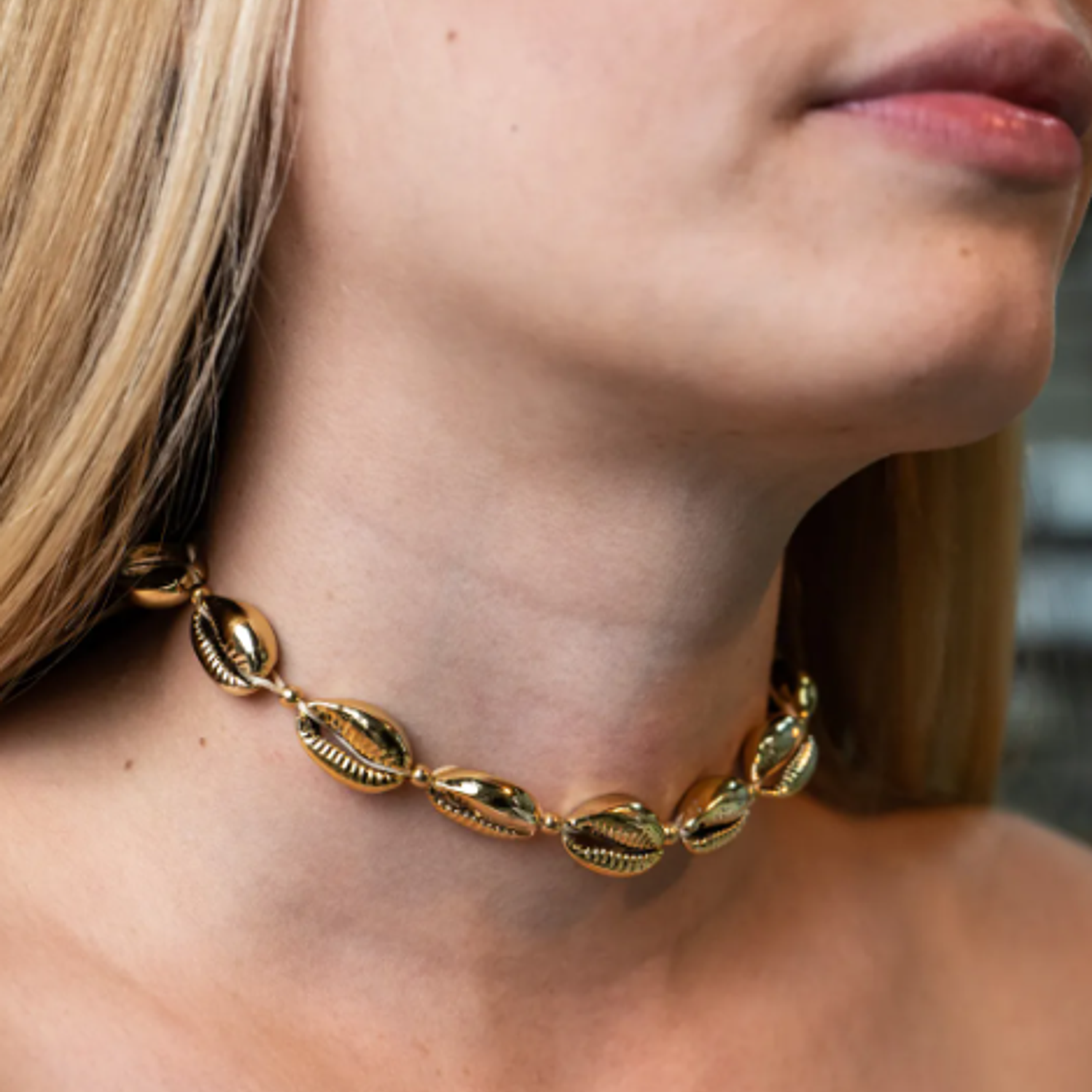 COLLAR CHOCKER CONCHAS DORADAS