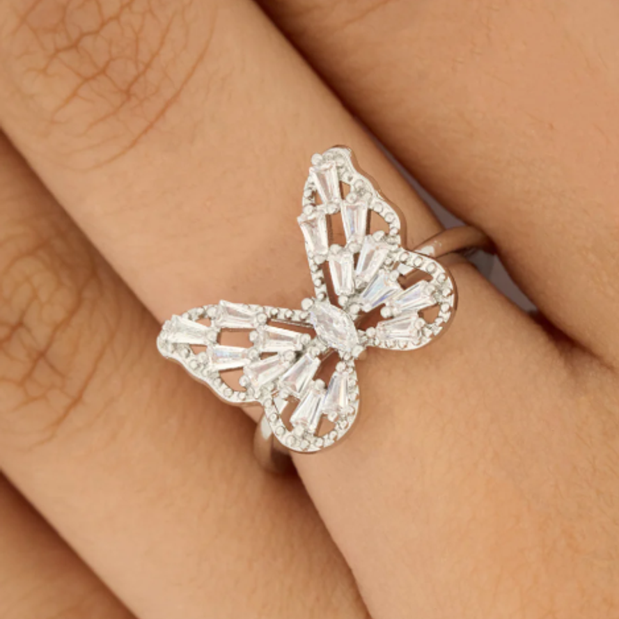 ANILLO MARIPOSA PLATEADO 