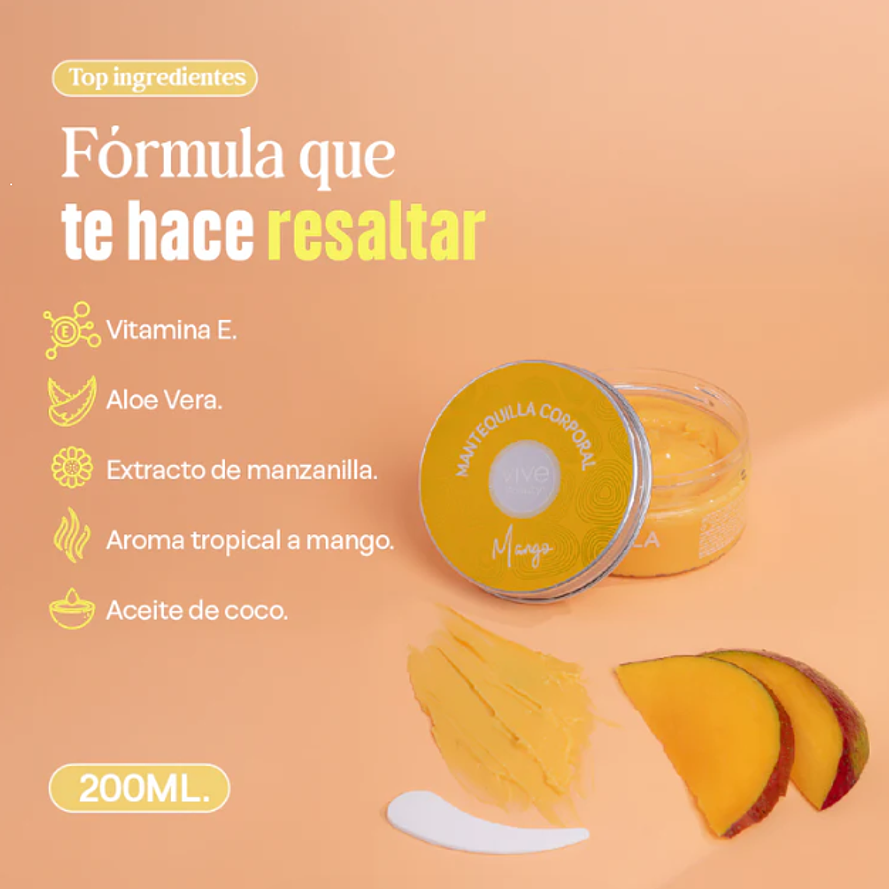 Mantequilla corporal Mango – 200ML | Vive Beauty