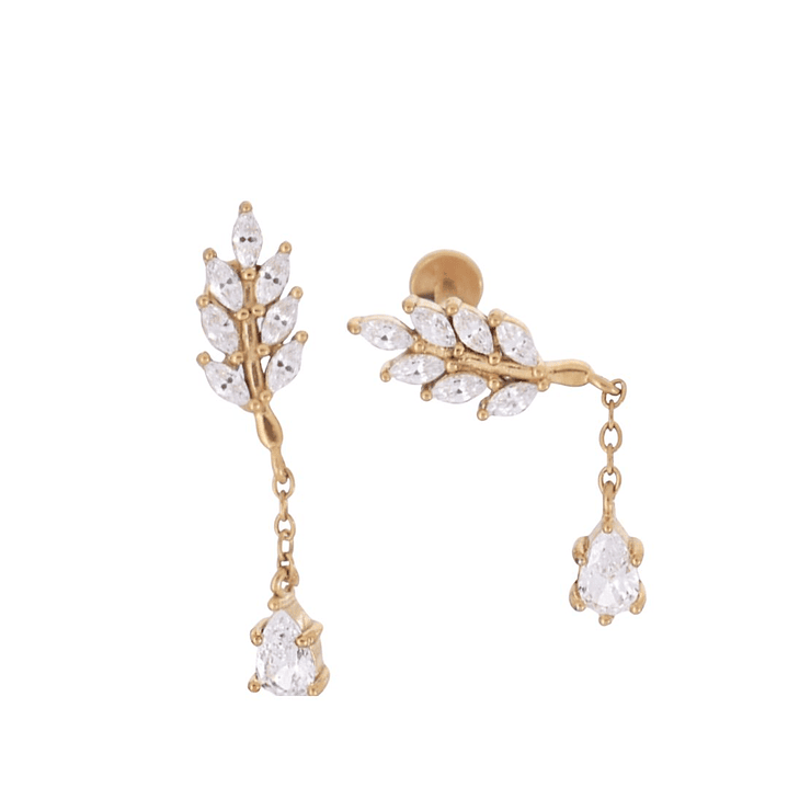 LABRET HOJA COLGANTE - ACERO 316l