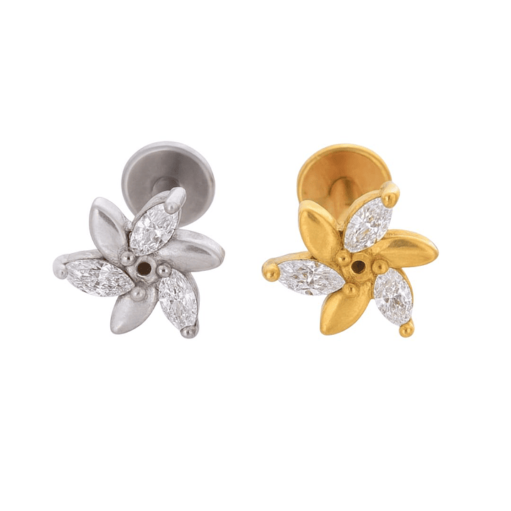 LABRET FLOR - ACERO 316L