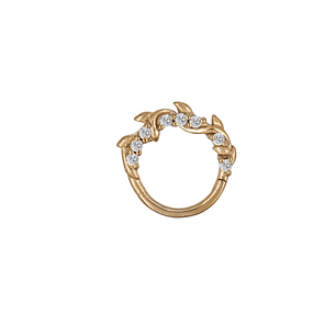 ARGOLLA CLICKER HOJITAS CIRCONES- ACERO 316L