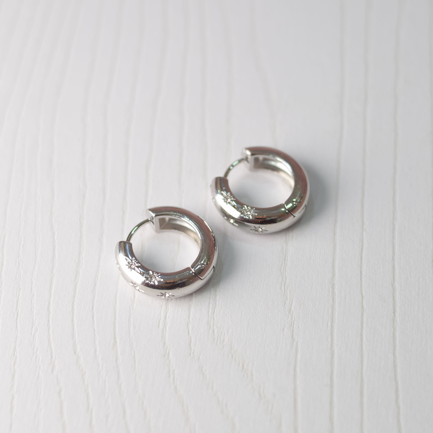 CANDONGAS PLATEADAS CIRCONES ACERO