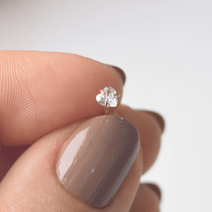 LABRET CIRCON CORAZON - ACERO 316L