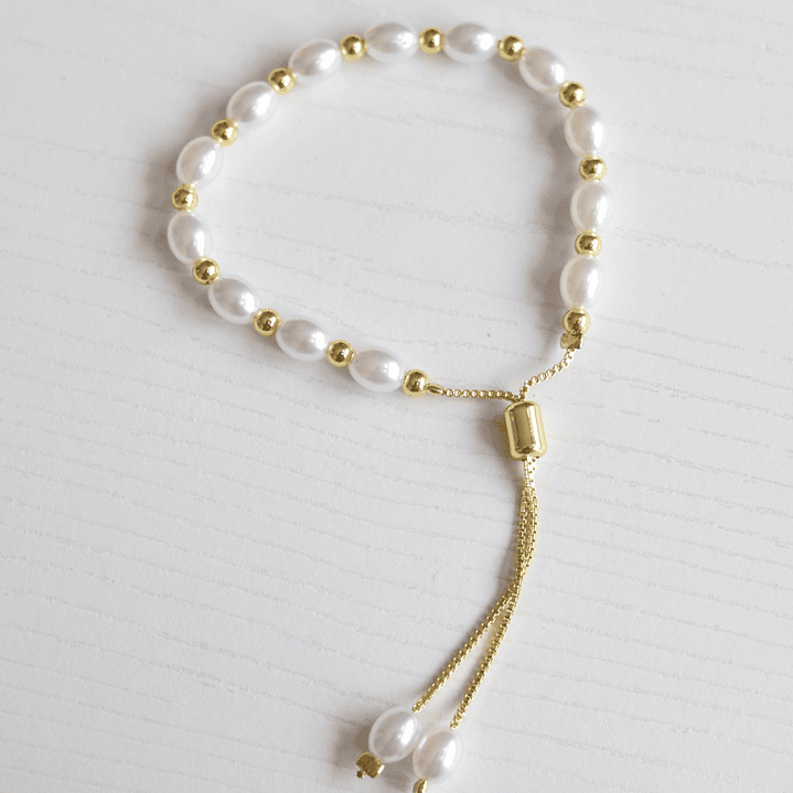 Pulsera perlas y balines