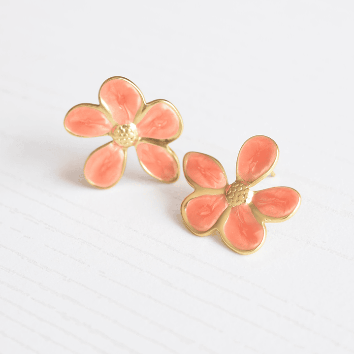 ARETES TOPOS FLOR CURUBA