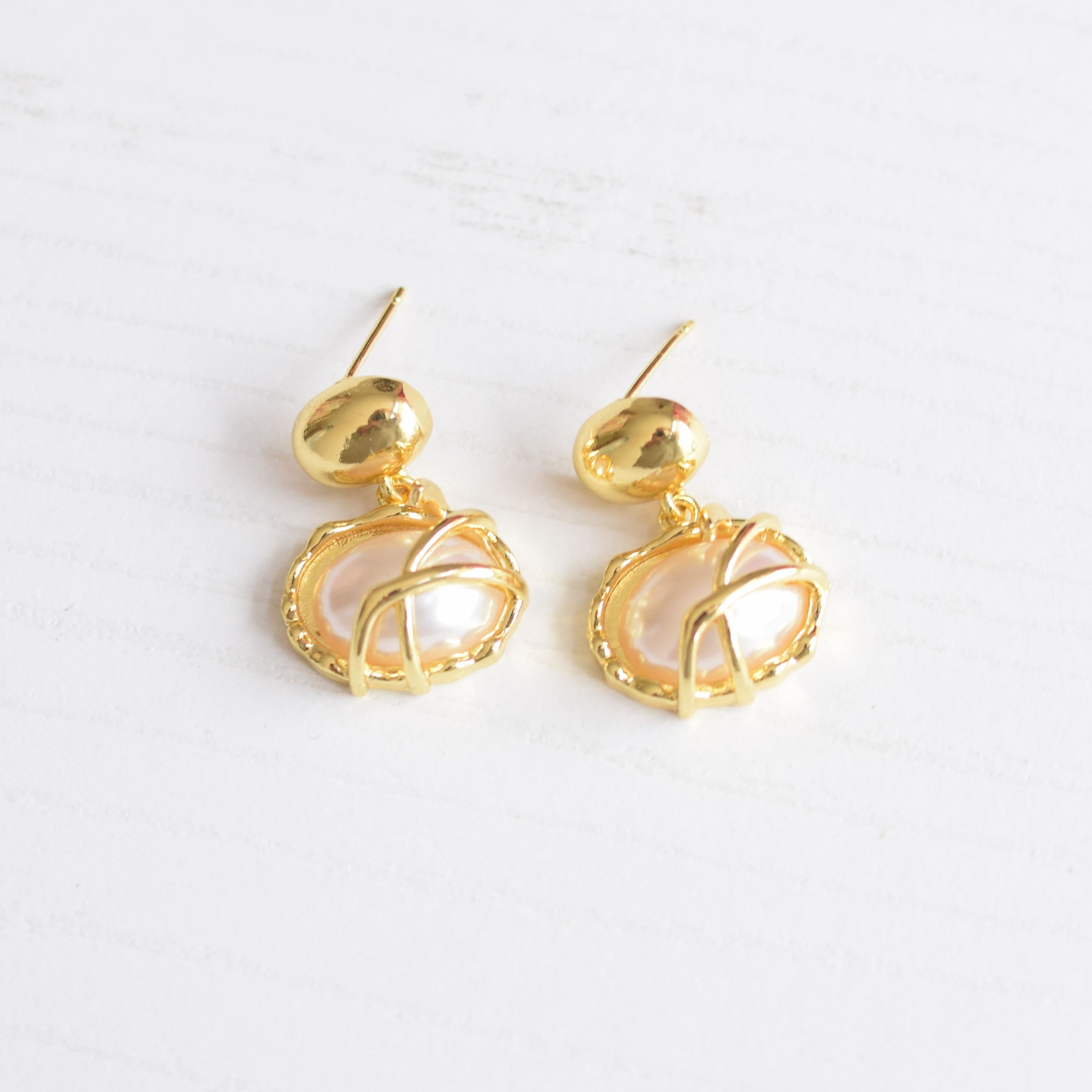 ARETES TOPO RODIO PERLA