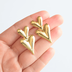 ARETES TOPO CORAZON ACERO