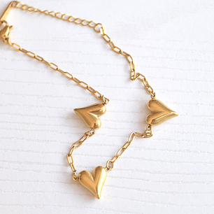 PULSERA ACERO CORAZONES