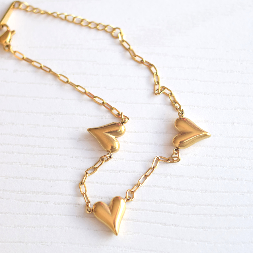 PULSERA ACERO CORAZONES 1