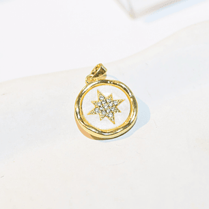 DIJE MEDALLA ESTRELLA CIRCONES