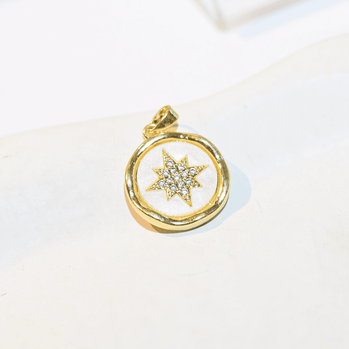 DIJE MEDALLA ESTRELLA CIRCONES