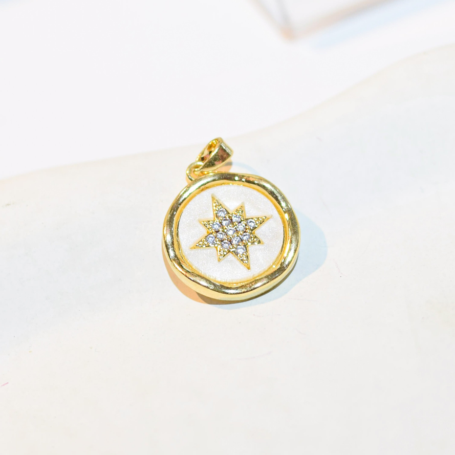 DIJE MEDALLA ESTRELLA CIRCONES