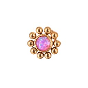 LABRET FLOR ROSA - ACERO 316L