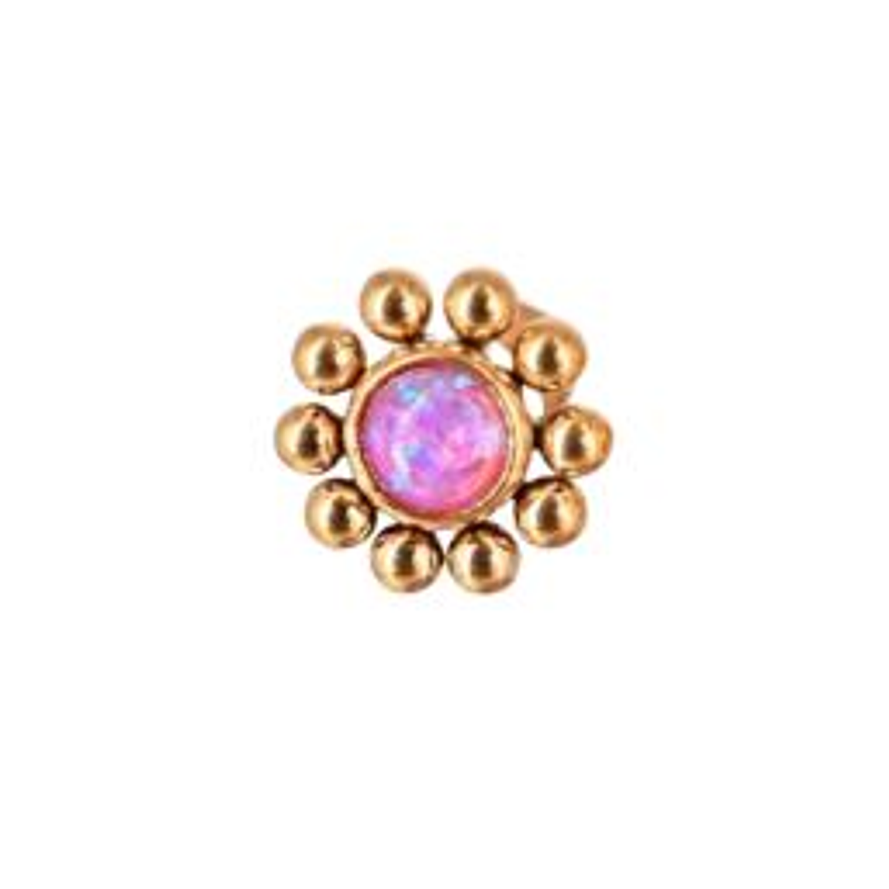 LABRET FLOR ROSA - ACERO 316L